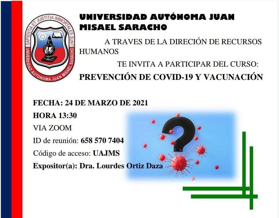 PREVENCIÓN DE COVID 19 Y VACUNACIÓN FECHA DEL CURSO:24/03/2021